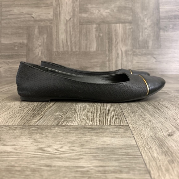 Black and gold flats size 8 - Picture 7 of 8